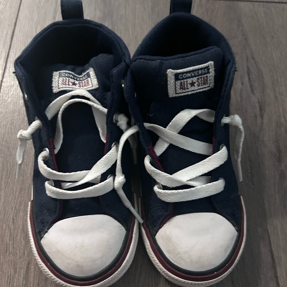 Converse Blue and White High-Top Sneakers